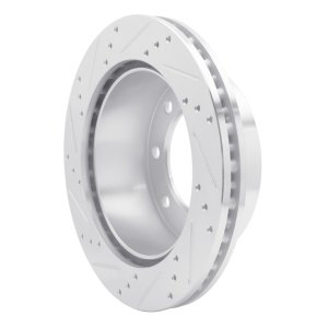 Ford F-250 Brake Rotor (1) - Rear Right - R1 Concepts - Drilled & Slotted - Silver - `99-`05
